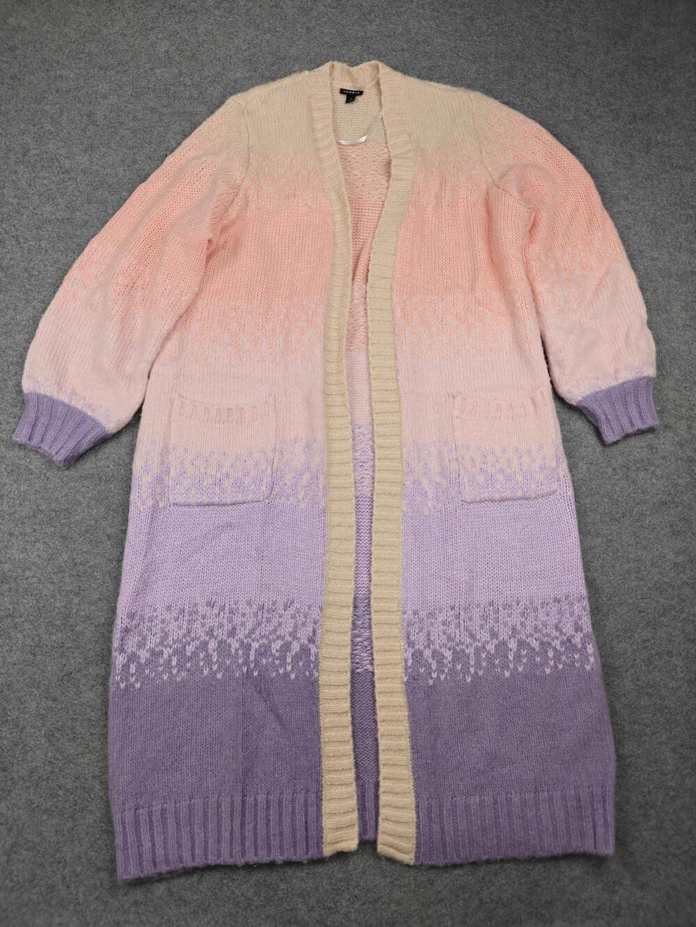 TORRID Cardigan Womens 1 Multicolor Fair Isle Open Front Longline Sweater